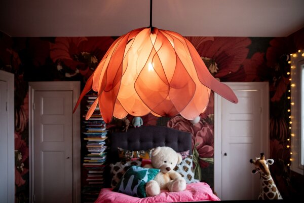 Suspension Tissu 80 cm de large H : max. 120 cm flexible Rose