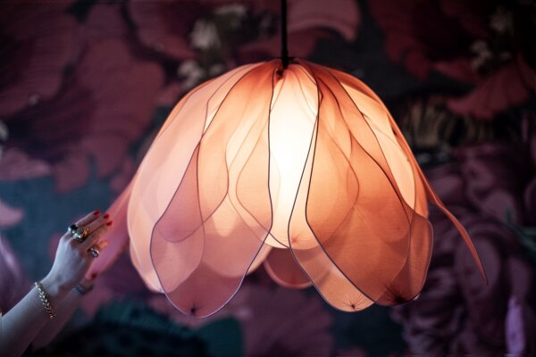 Suspension Tissu 80 cm de large H : max. 120 cm flexible Rose