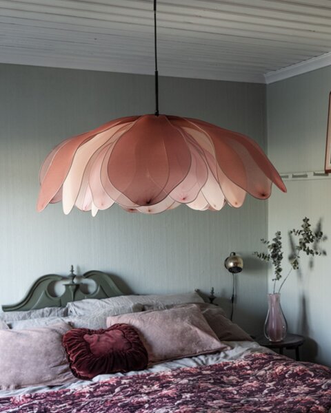 Suspension Tissu 80 cm de large H : max. 120 cm flexible Rose