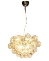 Suspension verre fum&eacute; m&eacute;tal L : 50 cm 8x G9...