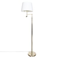 Lampadaire avec lampe de lecture 157 cm E27 + LED laiton...