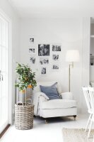 Lampadaire avec lampe de lecture 157 cm E27 + LED laiton...