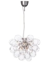 Suspension verre m&eacute;tal G9 largeur 50 cm H : max....