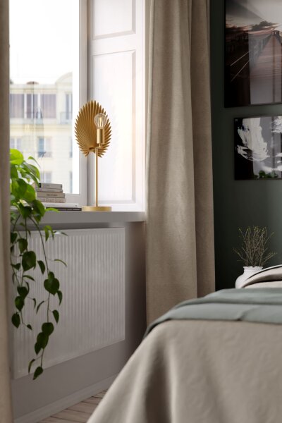 Lampe de table en métal de 55 cm de haut en or mat pour E27