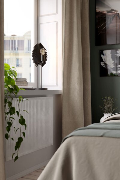 Lampe de table noir métal 55 cm E27 interrupteur à fil