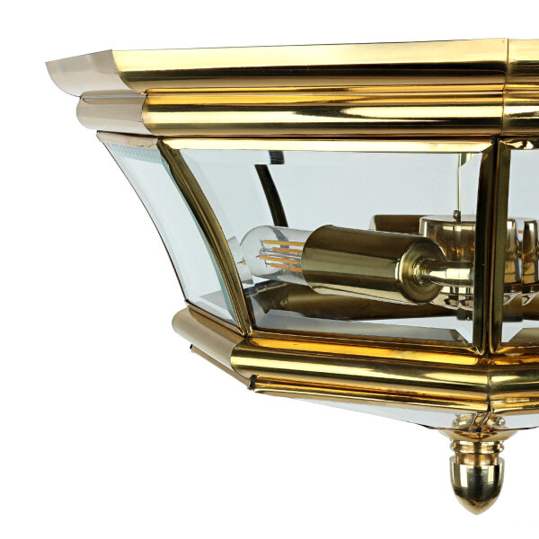 Plafonnier dextérieur laiton verre IP44 Vintage