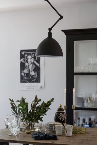 Lampe de plafonnier réglable bras articulé H : max. 105 cm noir E27