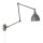 Lampe de lecture murale avec prise métal bras articulé gris