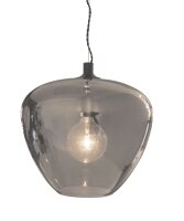 Lampe à suspendre verre fumé métal...