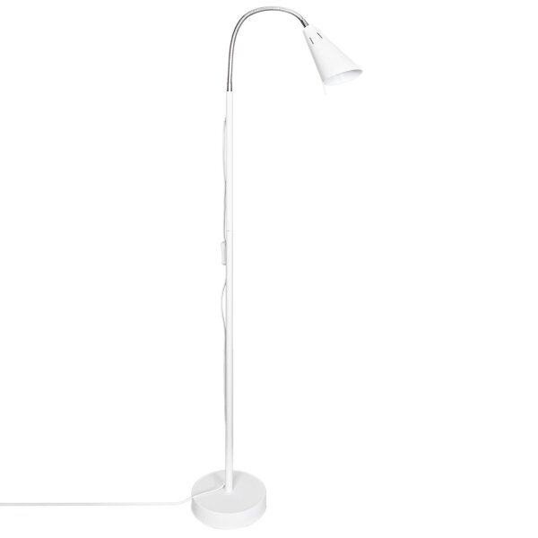 Lampadaire blanc rétro design 140 cm petit en métal
