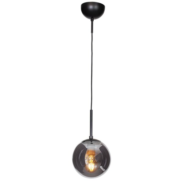 Suspension Abat-jour sphérique verre fumé 18 cm de large E27 Retro
