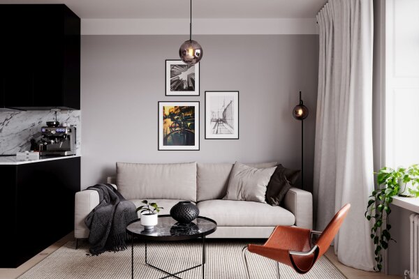 Lampadaire métal verre fumé hauteur 163,5 cm E27