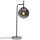 Lampe de table métal verre fumé 60 cm noir gris E27