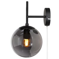 Applique avec fiche E27 métal verre fumé...