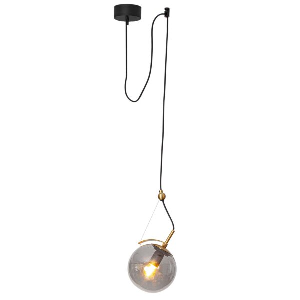 Suspension Abat-jour sphérique Verre fumé H : max. 150 cm E27