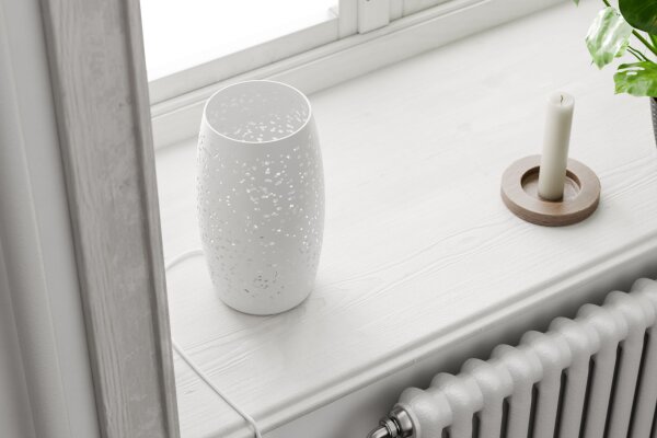 Lampe de table blanc 26 cm de haut E27 métal GITTE