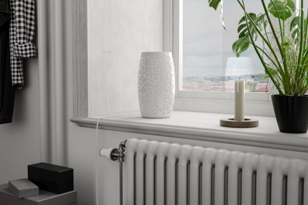 Lampe de table blanc 26 cm de haut E27 métal GITTE