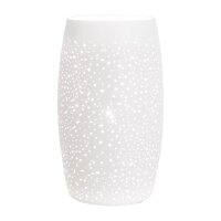 Lampe de table blanc 26 cm de haut E27 m&eacute;tal GITTE