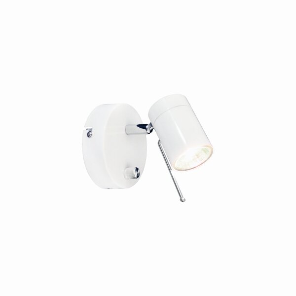 Spot Lampe murale avec prise petit câble blanc métal GU10