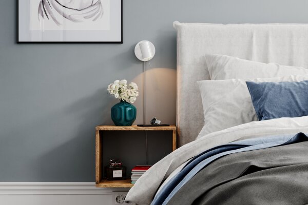 Spot Lampe murale avec prise petit câble blanc métal GU10
