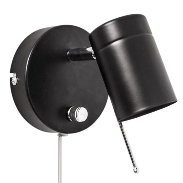 Spot mural avec fiche interrupteur L : 11 cm petit noir GU10