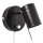 Spot mural avec fiche interrupteur L : 11 cm petit noir GU10