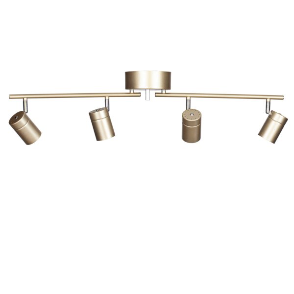 Spot de plafond GU10 4 flammes allongé 83 cm en or