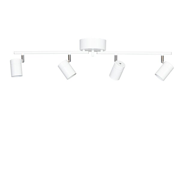 Spot lampe métal 83 cm long blanc mat GU10 4-flamme