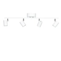 Spot lampe m&eacute;tal 83 cm long blanc mat GU10 4-flamme