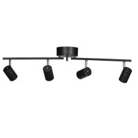 Projecteur de plafond 4 flammes GU10 83 cm de long noir...