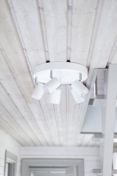 Spot de plafond blanc GU10 4-flamme petit Ø 30 cm