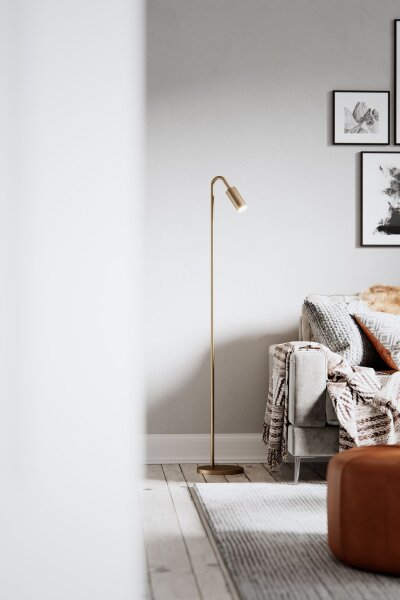 Petit lampadaire 146 cm en or GU10 métal rétro