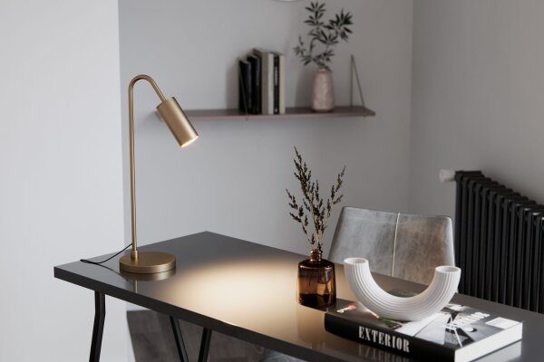 Lampe de bureau en métal GU10 51 cm de haut en or mat