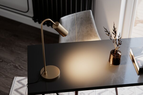 Lampe de bureau en métal GU10 51 cm de haut en or mat