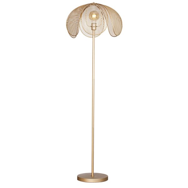Lampadaire en métal 160 cm en or mat E27 Design moderne