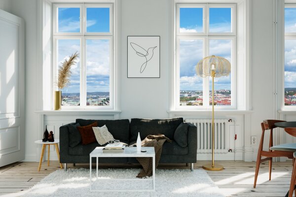 Lampadaire en métal 160 cm en or mat E27 Design moderne