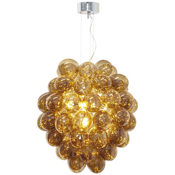 Suspension verre fumé L : 64 cm H : max. 140 cm réglable