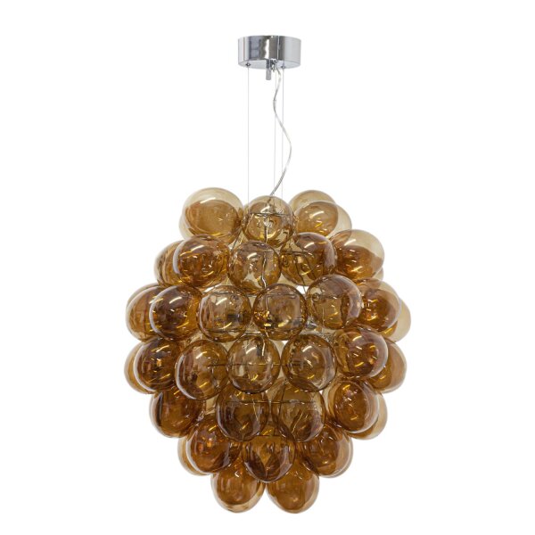 Suspension verre fumé L : 64 cm H : max. 140 cm réglable