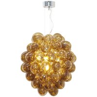 Suspension verre fumé L : 64 cm H : max. 140 cm...