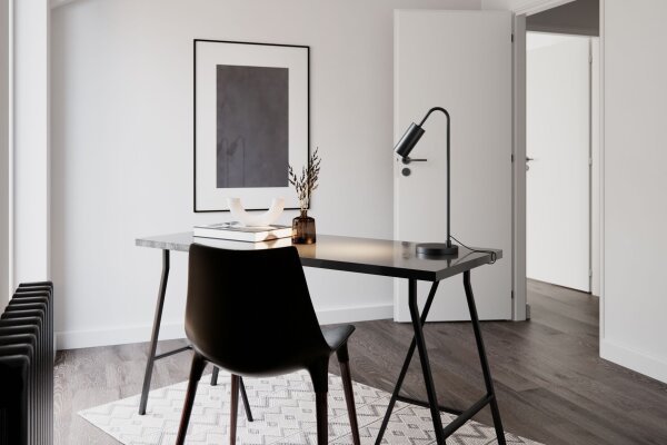 Lampe de bureau noire hauteur 51 cm métal GU10