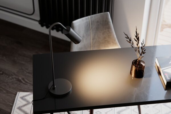 Lampe de bureau noire hauteur 51 cm métal GU10