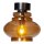Lampe de plafonnier Vintage métal verre fumé L : 30 cm en argent Cognac