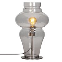 Lampe de table verre fum&eacute; m&eacute;tal 40,6 cm E27...