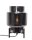 Lampe de table trépied 29 cm métal verre fumé pour E27
