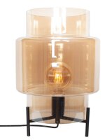 Lampe de table verre fum&eacute; m&eacute;tal 37 cm E27...
