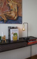 Lampe de table verre blanc mat 40 cm E27 interrupteur...