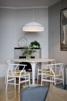 Suspension Blanc Or Ø 60 cm Abat-jour tissu...