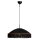 Lampe à suspendre Abat-jour tissu franges D : 60 cm Noir Or E27