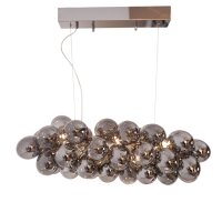 Suspension métal verre fumé L : 80 cm H :...