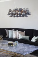 Suspension métal verre fumé L : 80 cm H :...